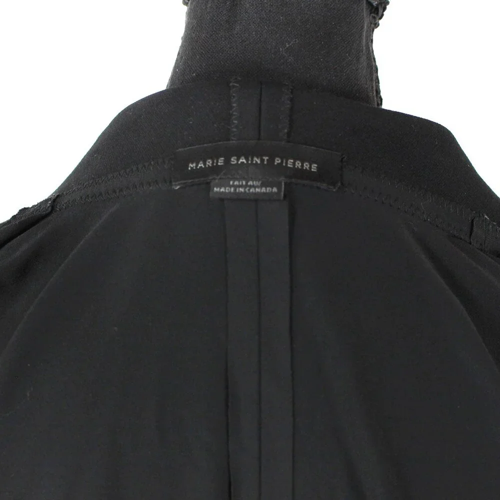 Marie Saint Pierre Black Shawl Collar Open Front Draping Cardigan Topper 1 Coat
